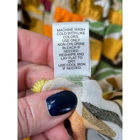 Cato smocked flowy 3/4 length sleeve multicolored top, size 22 - Picture 4 of 10